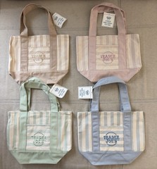✅SET of 4✅ Trader Joe’s Striped Mini Canvas Tote Bags 4-Pack Reusable 13x10x6 in
