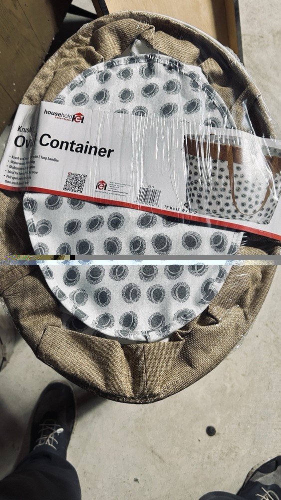Gray Krush Container All-Purpose Utility Tote Waterproof Lining w/handles