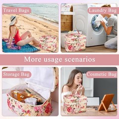 Anfly Makeup Bag, Quilted Cosmetic Bags, Large LTY-HZBTZ-KBQN, Flowers