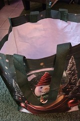 Snowman Snow Globe ShopRite Reusable Shopping Bag Pine Green Limitd Edition Xmas