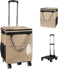 Reusable Grocery Bags on Wheels, Rolling Tote, Portable Shopping Cart for Grocer