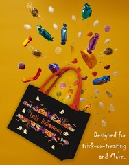 Halloween Canvas Candy Tote Bag With Handle, Ghosts Glow In The Dark, Great P…