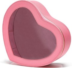 Saikaspotts Pink Heart Makeup Bag-Heart Shaped Valentine Day Gift for