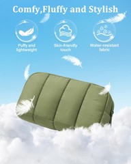 oscaurt 2 Pcs Makeup Bag Travel Toiletry for Women Puffy Army Green-Set