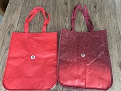 Lululemon Reusable Small Large Shopping Tote Bag Lot of 4 Red