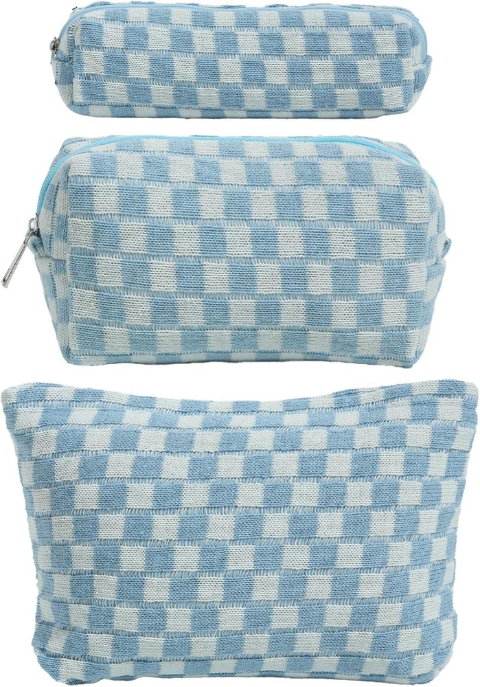 LYDZTION Makeup Bag Cosmetic for Women,1Pcs Large Capacity 3pcs blue