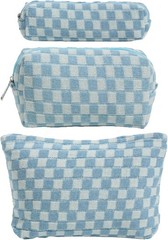 LYDZTION Makeup Bag Cosmetic for Women,1Pcs Large Capacity 3pcs blue