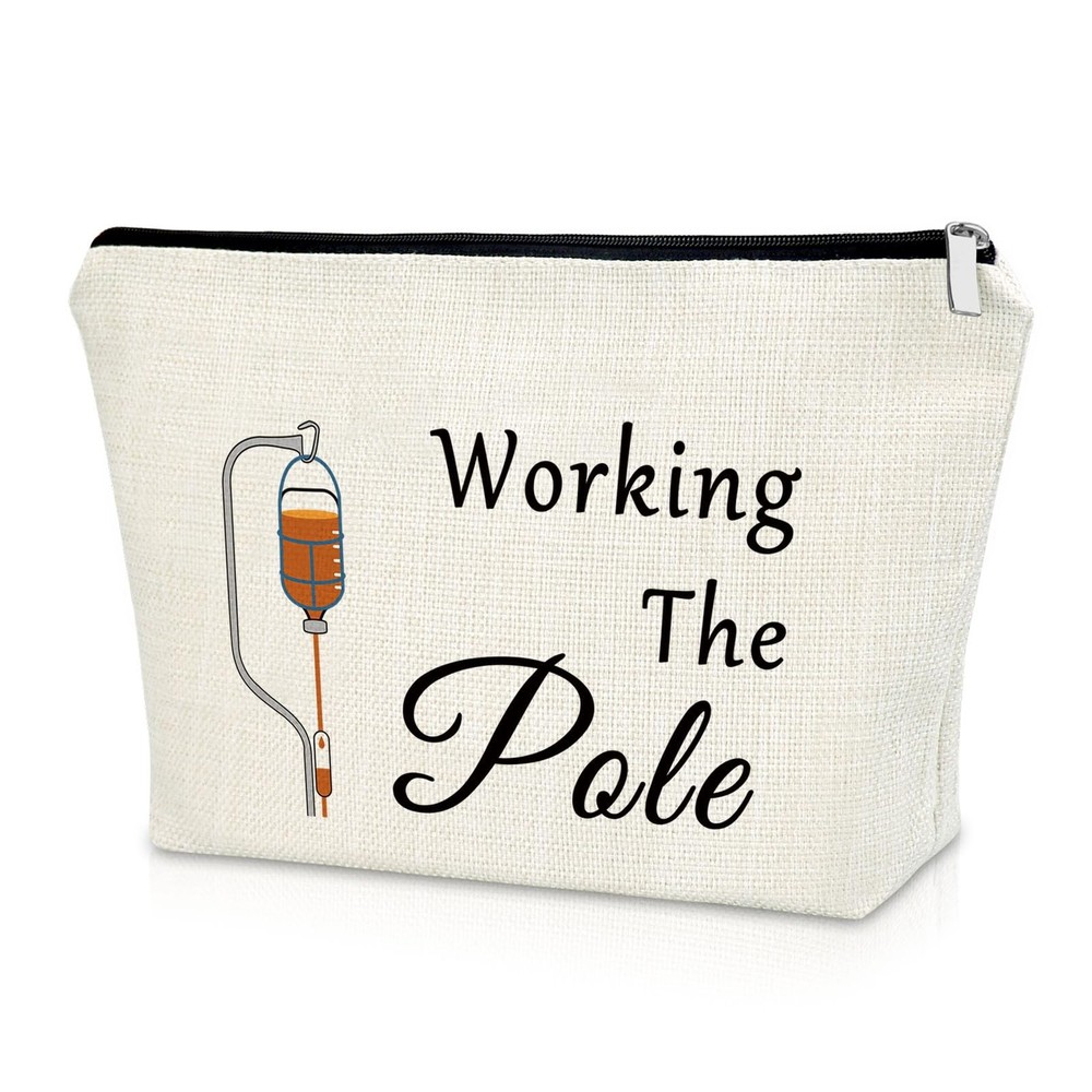 Sazuwu Nurse Practitioner Gifts for Women Funny Makeup Bag Working The Pole