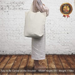 2 | 6 | 12 Pack Super Strong Large 17.5″x16.5″x5″ 10oz Cotton Canvas Tote Bag…