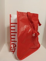 Lululemon Reusable Shopping Tote Bags Lot of 3~2 Large, 1 Small, Red Black White