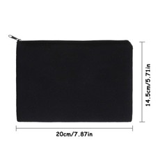meekoo 16 Pack Blank Canvas Pouch Zipper Cosmetic Medium (Pack of 16), Black