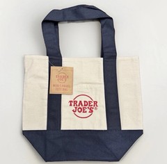 Trader Joe’s MINI Canvas Reusable Bag: Off White or Tan with Navy Blue