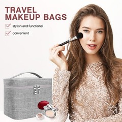 Large Makeup Bag Travel Cosmetic Case Organizer Large, Grey