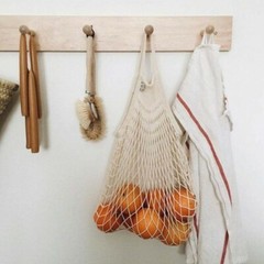 Mesh Shopping Bag Pack of 2 Natural Organic Cotton Biogradable & Eco-Friendly