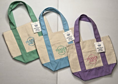 Trader Joe’s Pastel Mini Canvas Tote Bags 2025 LIMITED Pastel GREEN BLUE PURPLE