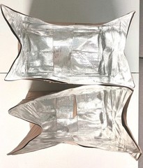Lot of 2 Amazon Reusable Paper Foil Lined Bags Temp Thermal Insulated Bags Used