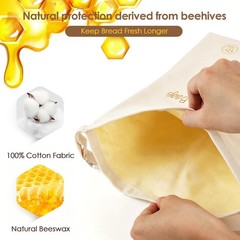 2-Pack Reusable Beeswax Bread Bags – Large 17×13 Inch for 13×17 inches, Grey