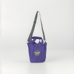Trader Joe’s Purple Mini Tote Bag CROSSBODY STRAP Purse Handbag
