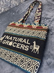 Natural Grocers Alpaca Shopping Laptop Tote Zipper Crafted in Ecuador Multicolor