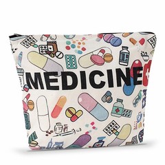 ZUCOLUS Funny Letter Print Travel Medicine Bags Makeup Bag Gift For Black