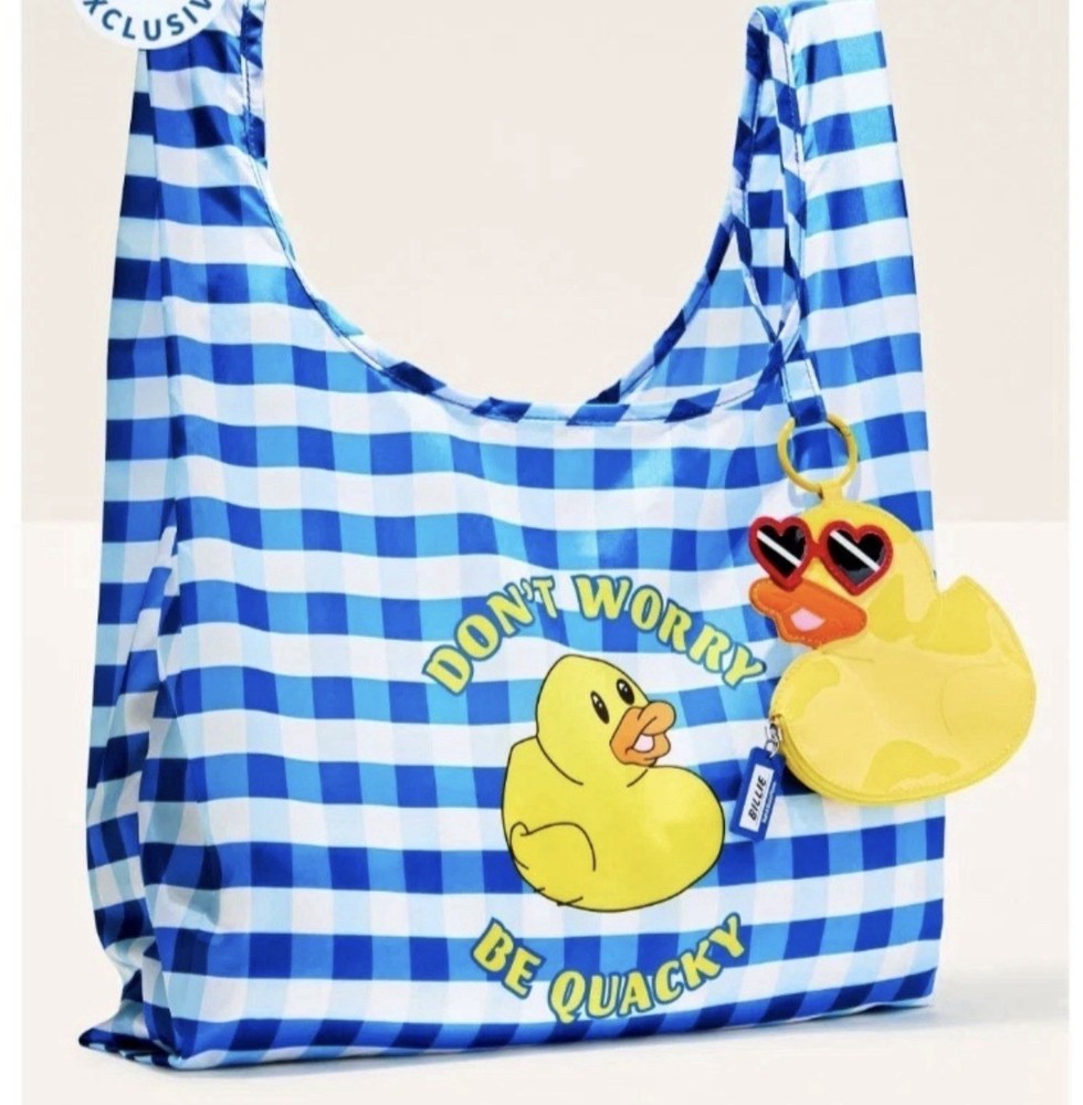 Bath & Body Works BILLIE THE DUCK Reusable Tote Charm Coin Purse Collapsible
