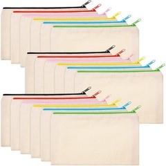 Frienda 18 Pieces Canvas Makeup Bag Multipurpose Small (18 Count), Multicolor