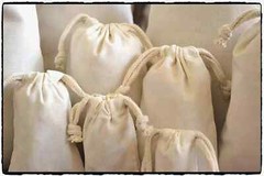 Double Drawstring Organic Cotton Muslin Bags – Premium Quality – Natural Color