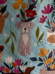 MARSHALLS REUSABLE LARGE SHOPPING BAG 20″ X 18″ PLANTER FLOWERS DOG PUPPY NEW