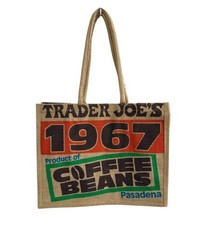 Trader Joe’s Coffee Beans Tote Reusable Jute Burlap Bag NWT