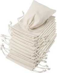 50 pcs of 4×6 Inches Single Drawstring Eco Friendly Reusable Cotton Muslin Bags