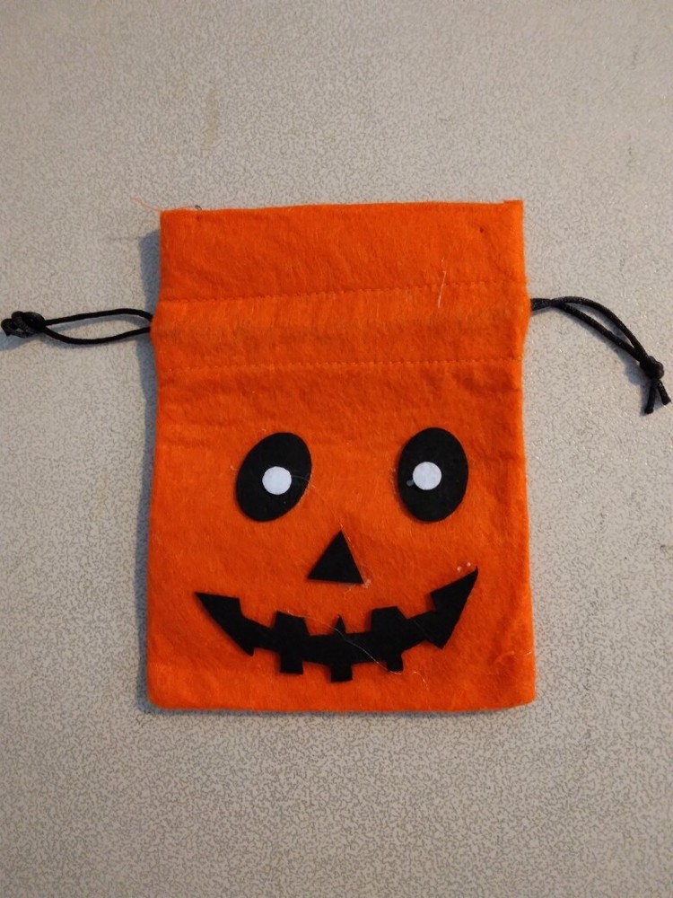 Felt Drawstring Halloween Candy bag Pumpkin Jack o lantern 268300