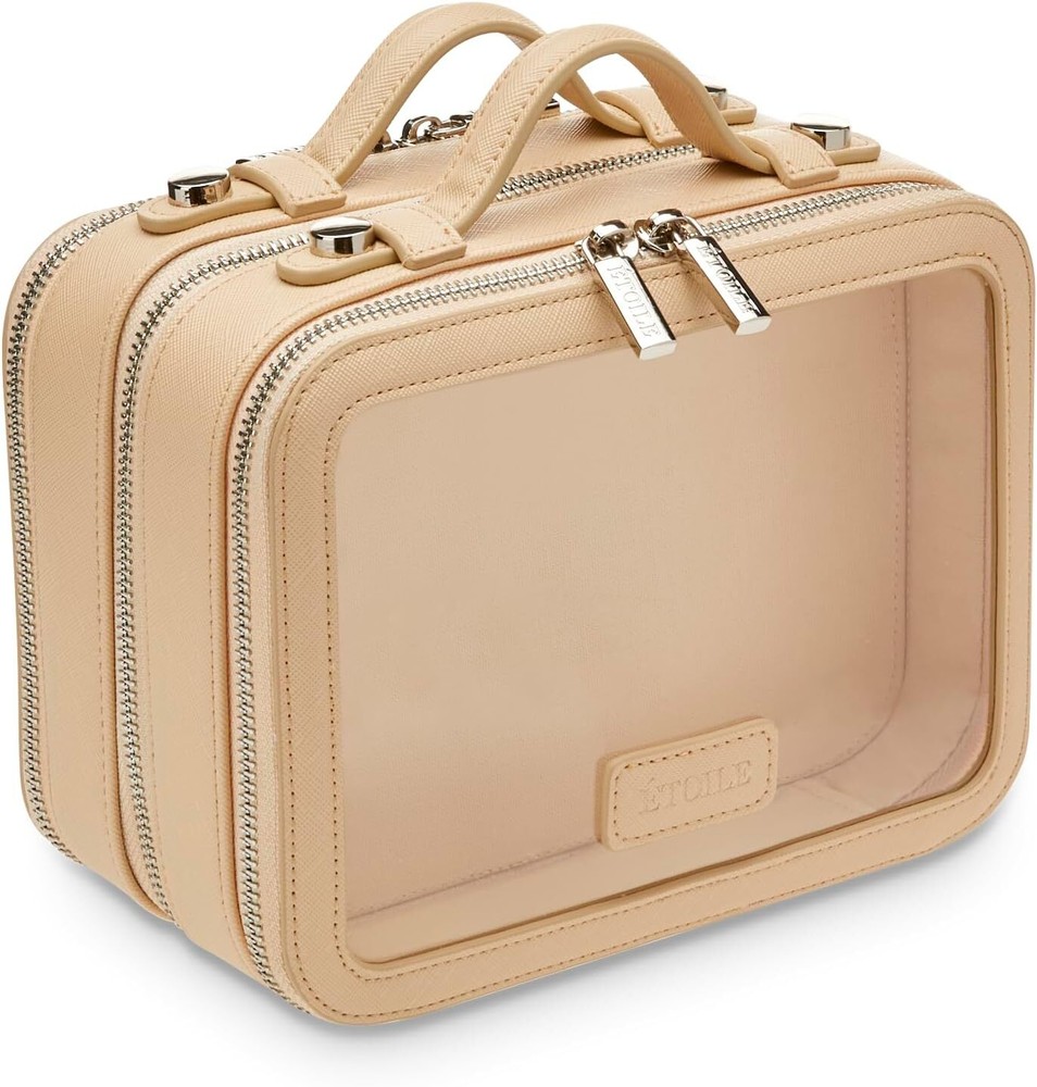 ETOILE – Small Twin Cosmetic Case Beige – Dual Compartment