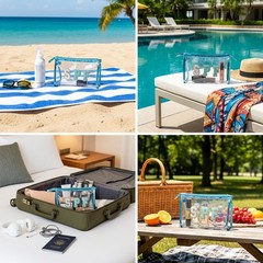 Yuomeaz SPF Bag, Waterproof Beach Bag for 22.7cm x 7.5cm x 13.5cm, Blue