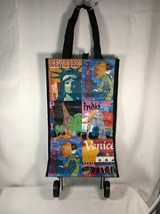 World Market Wheeled Foldable Compact Market Shopping Travel Trip Bag Tote