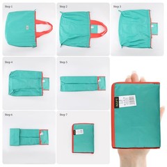 3 Pack Large Reusable Foldable 21″ x 16.5″ x 7.9″, Blue Green Black