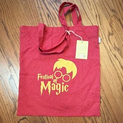 Red Cotton Reusable Tote Shopping Bag “Festival of Magic” Harry Potter theme