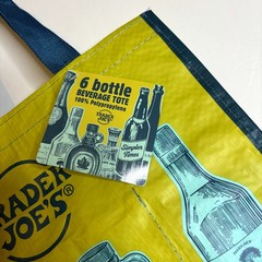 LOT 2x — Trader Joe’s 6 Bottle Wine Drink Beverage Carrier Gift Grocery Tote Bag
