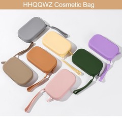 HHQQWZ Portable Silicone Makeup Bag for Women, Small Travel Waterproof Purple