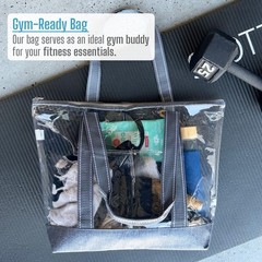2 Pack Clear Beach Bag, Large Transparent Large Tote Bags Swim Pool Gym Summe…