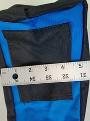 Atchison Canvas Zip Top Tote Bag Fourier 12x13x5 Blue Black Front & Side Pouches