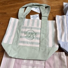 Trader Joe’s Mini Striped Canvas Tote Bag 4/4 Summer 2026 New with Tag In Hand