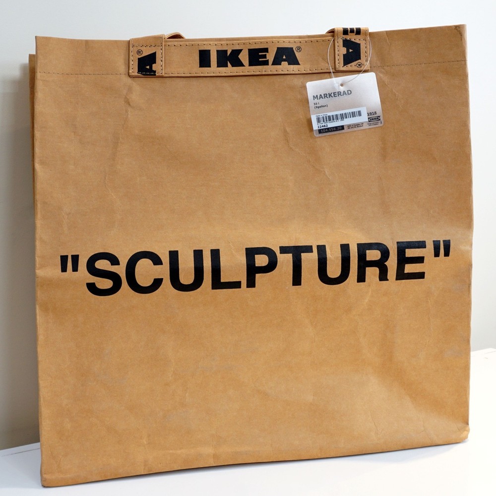 Virgil Abloh IKEA MARKERAD “SCULPTURE” Reusable Shopping Bag Size M 9gallon NEW