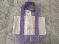 TRADER JOE’S MINI PASTEL CANVAS TOTE BAG LAVENDER EASTER NWT