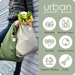 – Meadow – 6 Foldable Reusable Shopping Bags in 1 Compact Pouch, Luxury Quali…