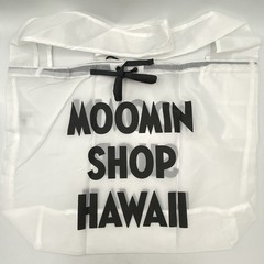 MOOMIN SHOP HAWAII Shoulder Tote Shopping Bag 100% Polyester White Sheer Fabric