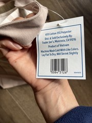 Trader Joe’s Limited Mini Canvas Pastel Striped Tote Bag 2026 Tan