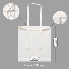 TOPDesign 48-Pack Economy Cotton Shopping Tote Bags (16″ x 15″) — Reusable