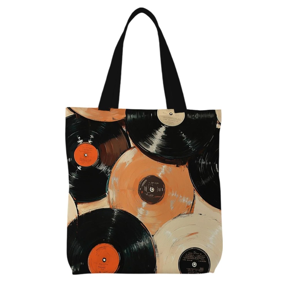 Vinyl Vintage Records Tote Bag, Music Lovers Gift Canvas Tote Bags for Women,…