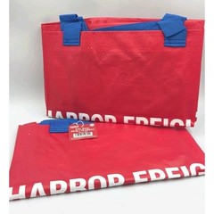 2 Pack Harbor Freight XXL Reusable Tote Bags Red 55 lb. / 19 Gallon FRAKTA Bags
