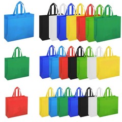 Reusable Tote Bags 24 Pcs, Bulk Non Woven Bags Multiple Sizes and Colors, DIY…